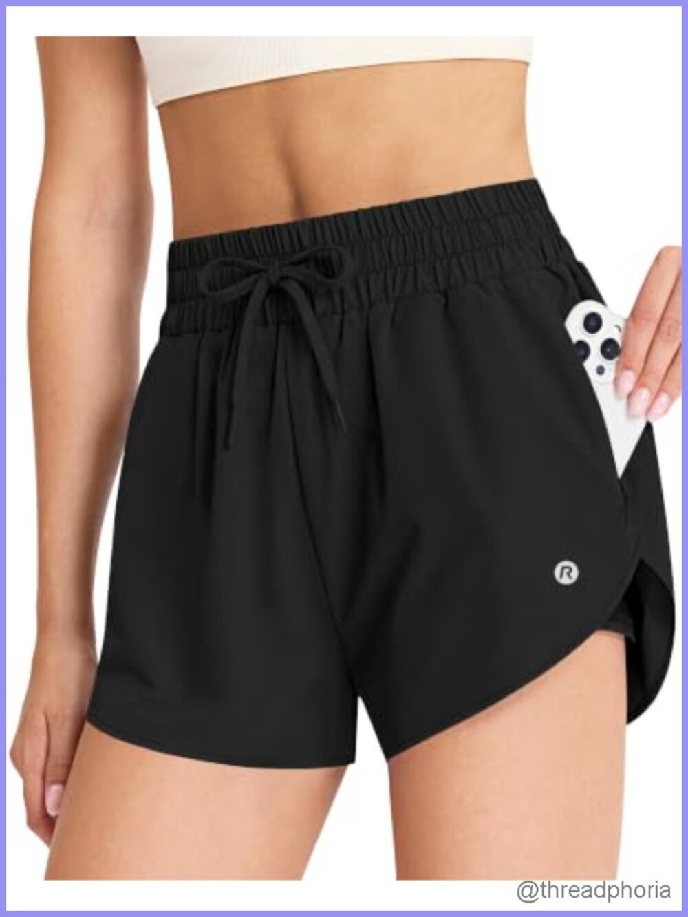 Womens 2-in-1 Running Shorts High Waisted Athletic Quick-Dry
